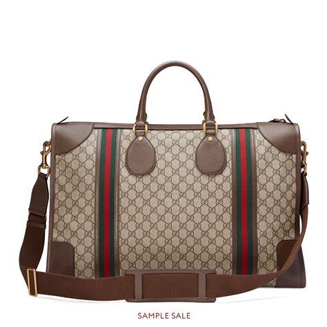 gucci soft gg supreme duffle bag|Gucci duffle bag with web.